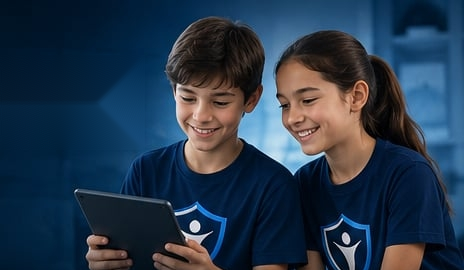 Inner Shield children learning with tablet